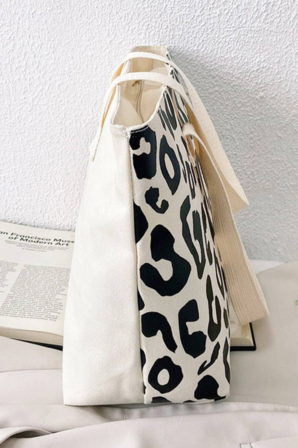 Leopard Print Canvas Tote Bag