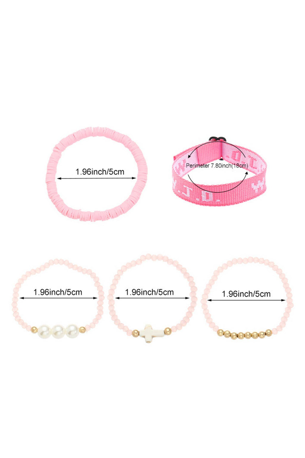 WWJD Faith 5pcs Bracelet Set