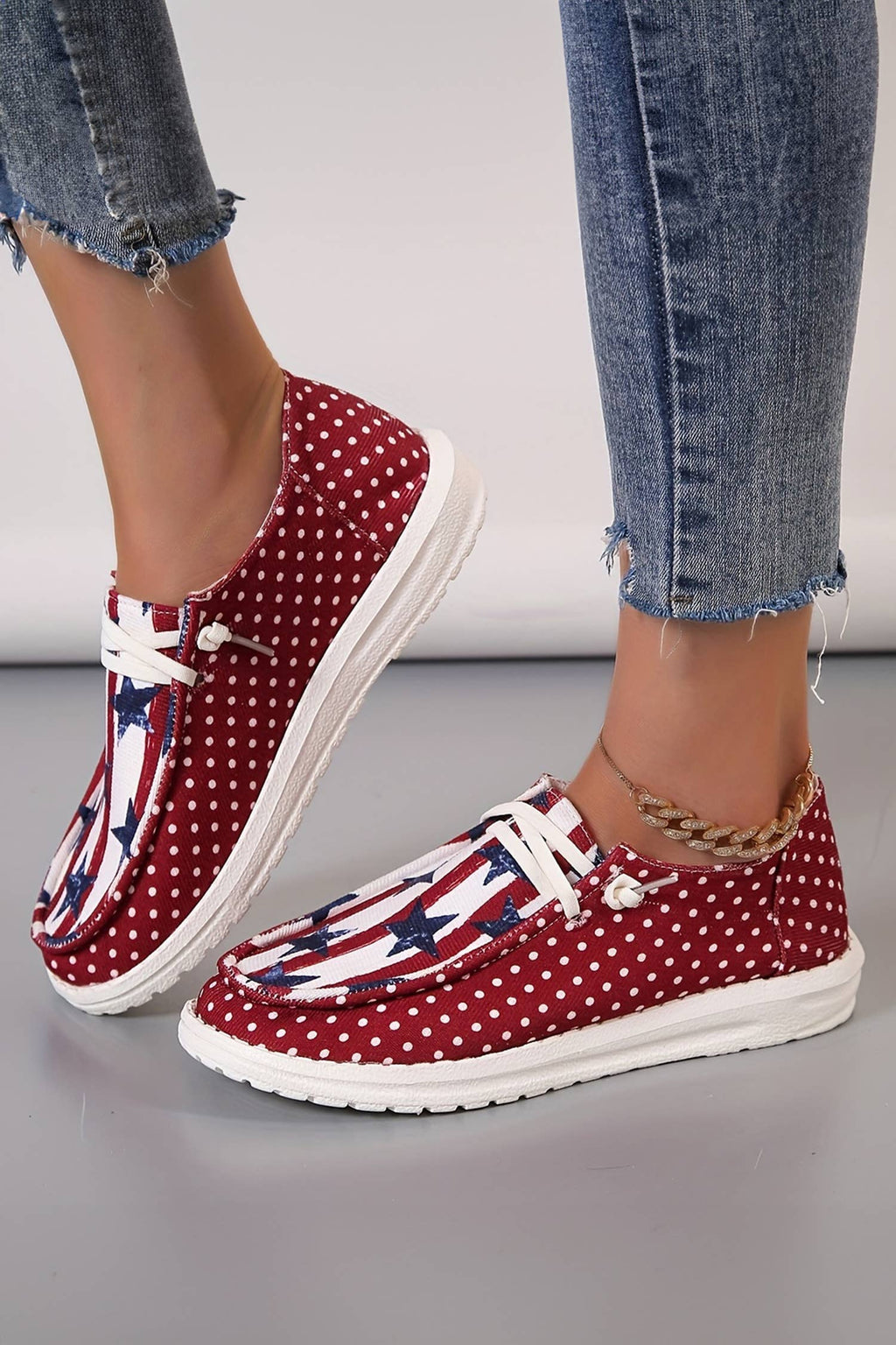 Polka Dot Stars and Stripes Shoes