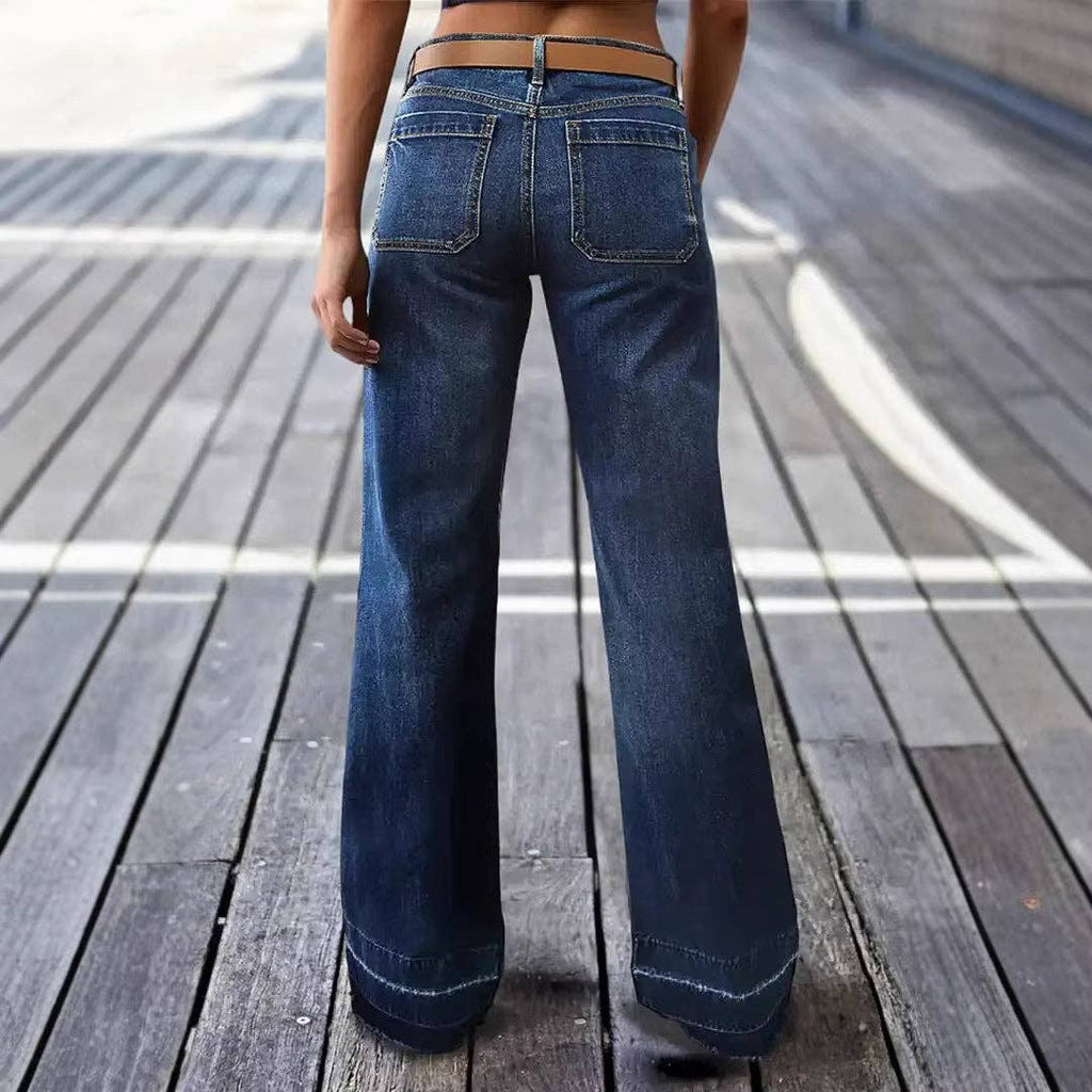 High Waist Wide Leg Denim Jeans