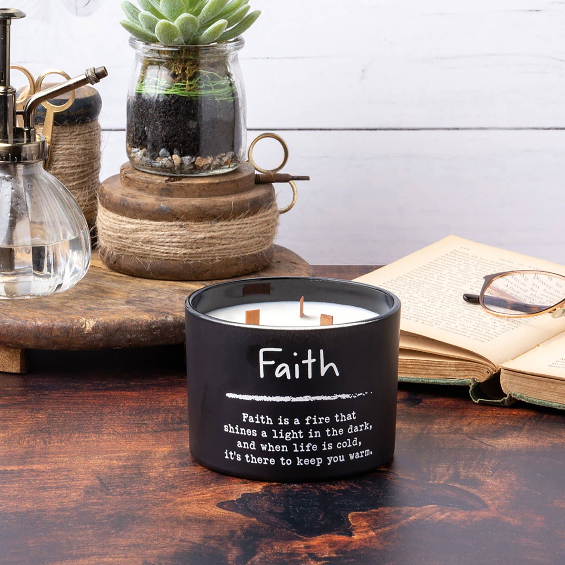 Faith Poetry Candle