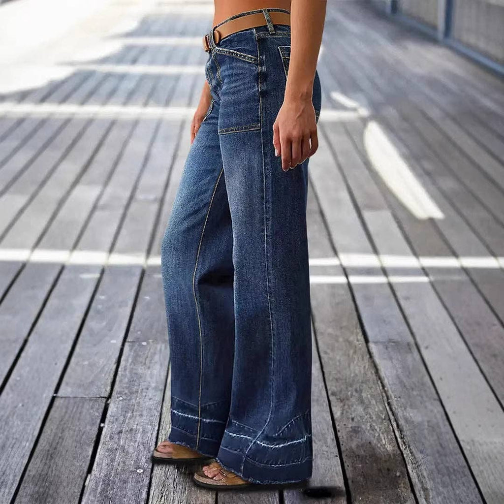High Waist Wide Leg Denim Jeans