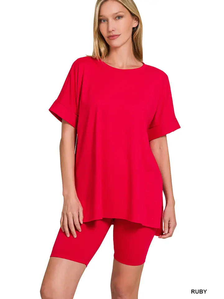 Microfiber Top and Biker Shorts Set