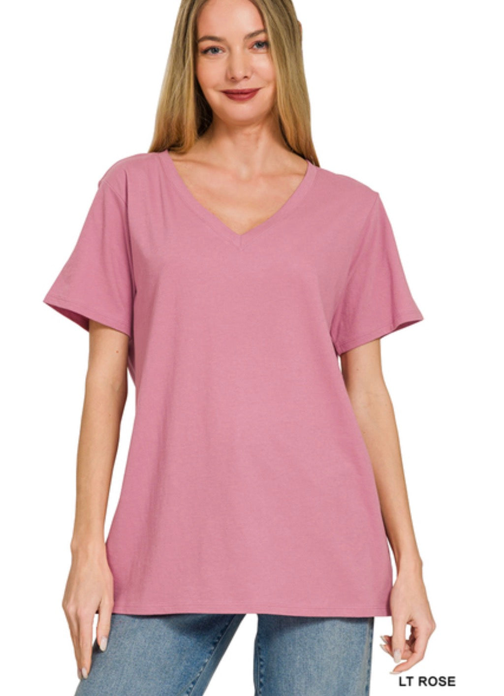 Cotton Short Sleeve V-Neck