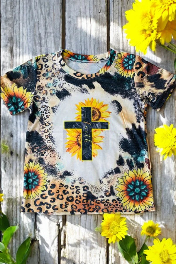 Faith Cross Sunflowers Tshirt