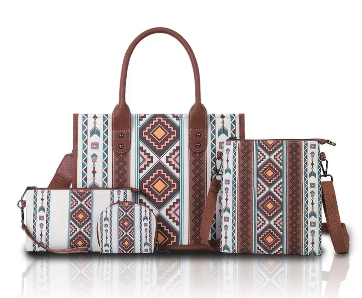 4 pc Purse Set- Beige