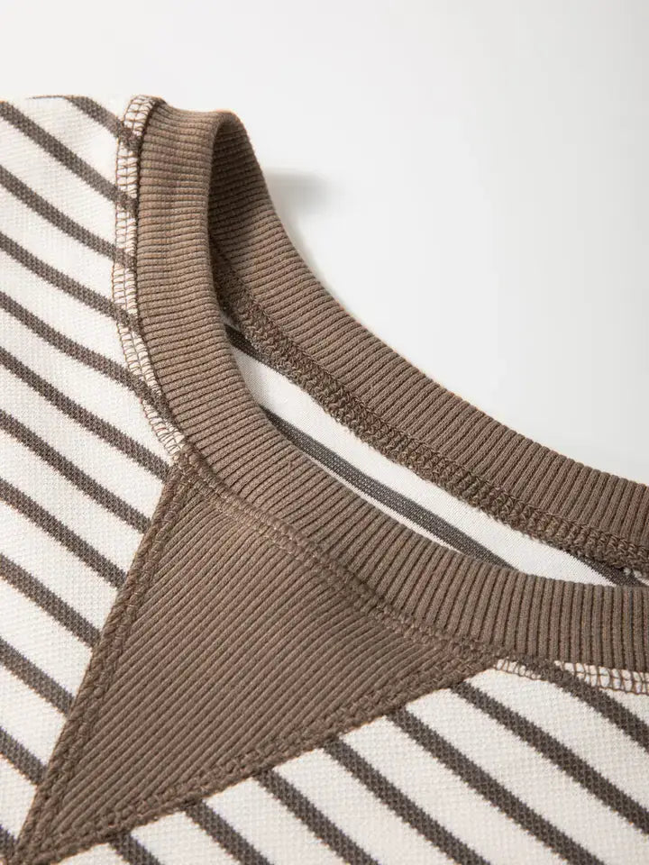 Striped Ruffle Short Sleeve Top